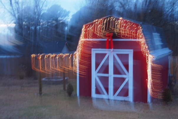 barn at night