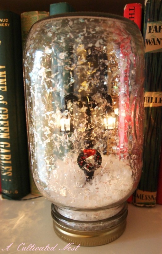 snow globe in a jar