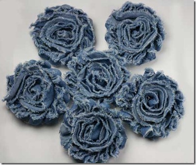 denim flowers