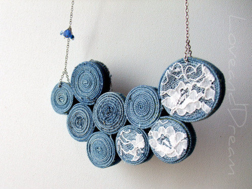 denim necklace