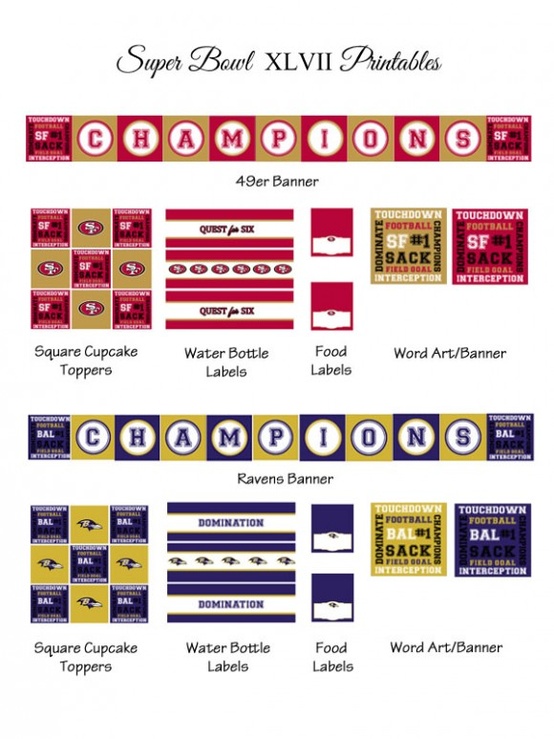 Super Bowl Printables