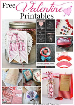 14 Free Valentine's Day Printables- You can easily make this Valentine's Day super special with the help of these free Valentine's Day printables! This great roundup includes printable gift tags, wall art, and more! | printable Valentine's tags, Valentine's Day labels, Valentine's printable, #Valentines #freePrintable #ACultivatedNest