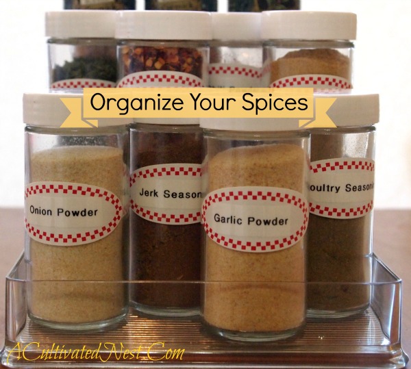 how to organize your spice cabinet