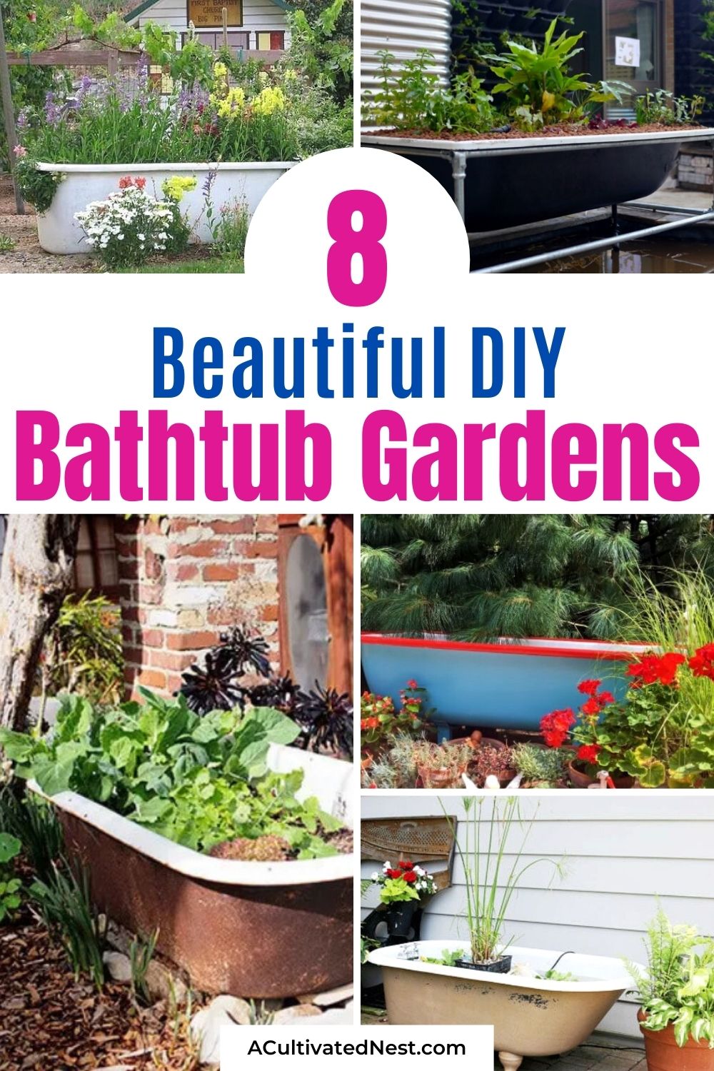 Utiliser une vieille baignoire comme récipient dans votre jardin