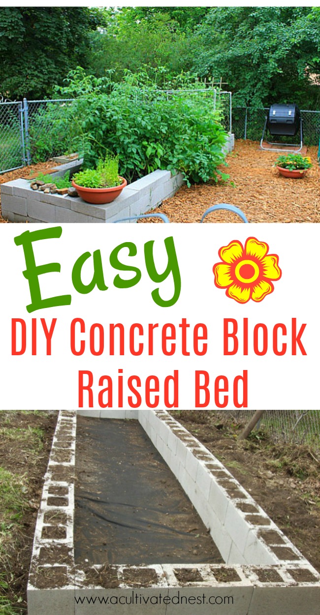 DIY Concrete Block Raised Bed