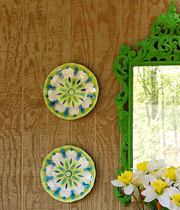 green mirror and storehouse plates