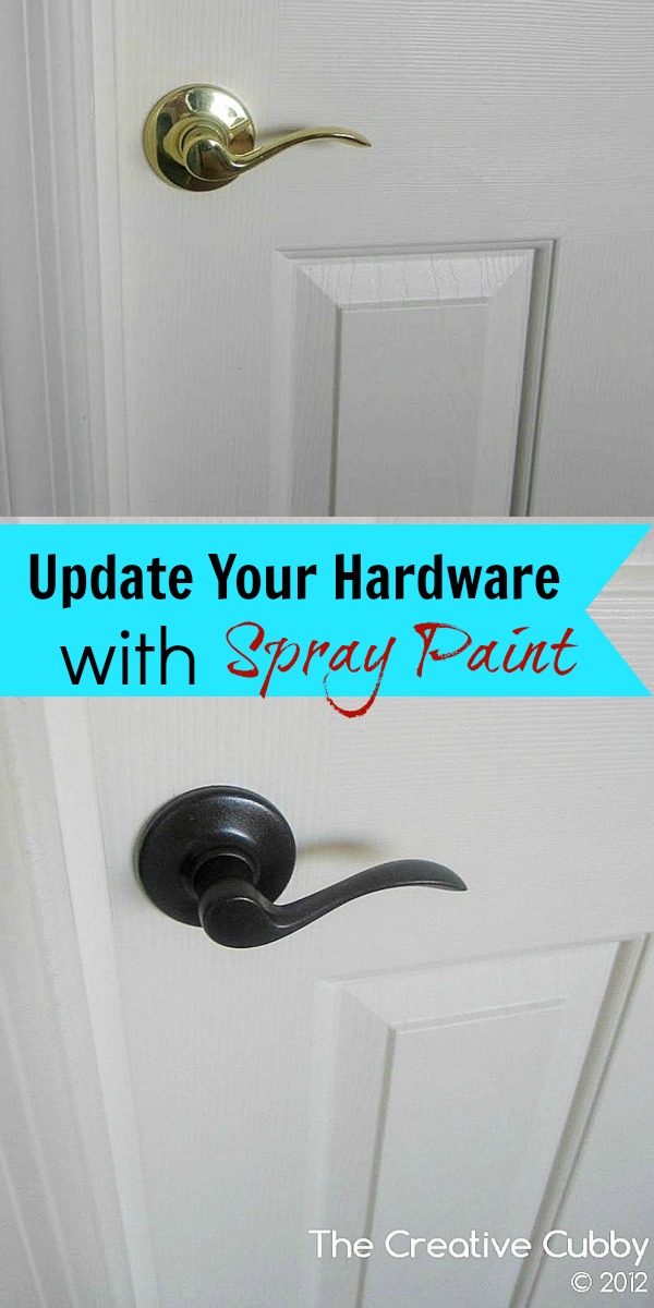 Update dresser hardware with oil rubbed bronze spray paint - The