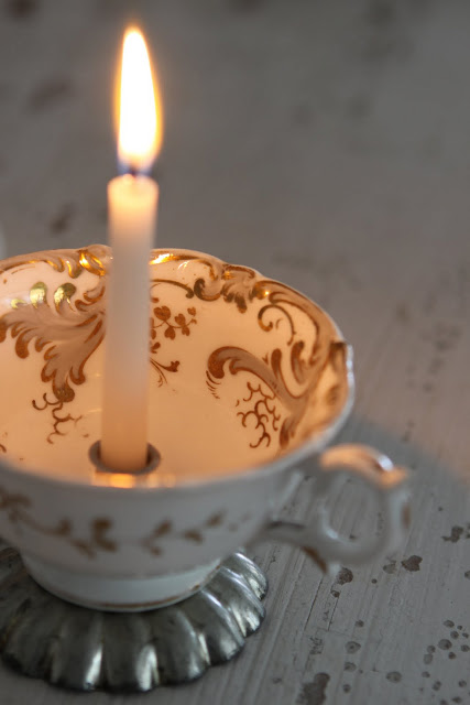 tea cup candle holder
