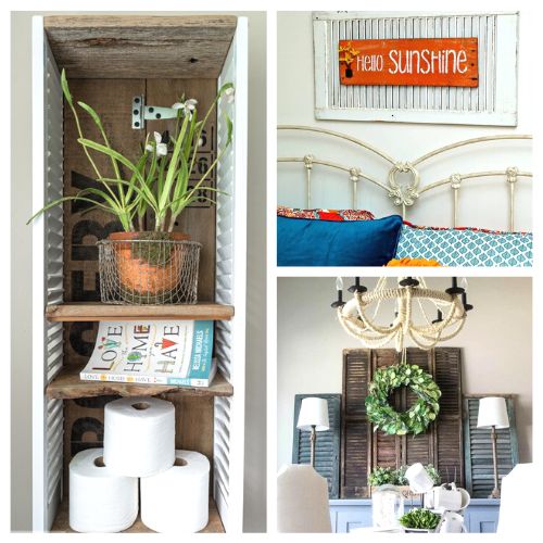 15 Awesome Ways To Repurpose Old Shutters- Don't throw our your old shutters! Instead, put them to new use with these cute ways to repurpose shutters! | what to do with old shutters, #upcycle #repurpose #diyProject #DIYs #ACultivatedNest