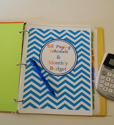 How to make a budget binder - Bill Paying Schedule 