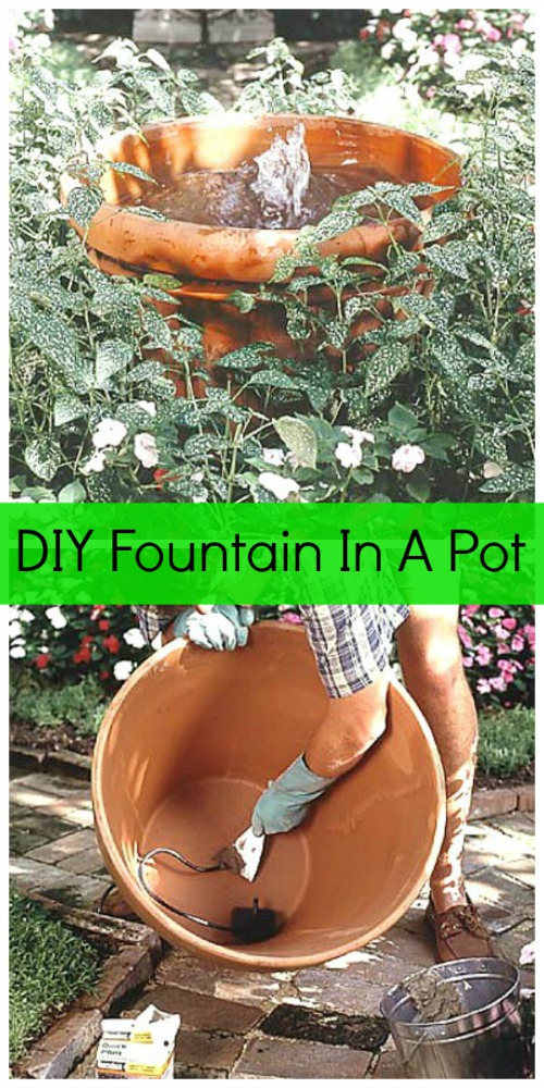DIY fountain in a clay pot