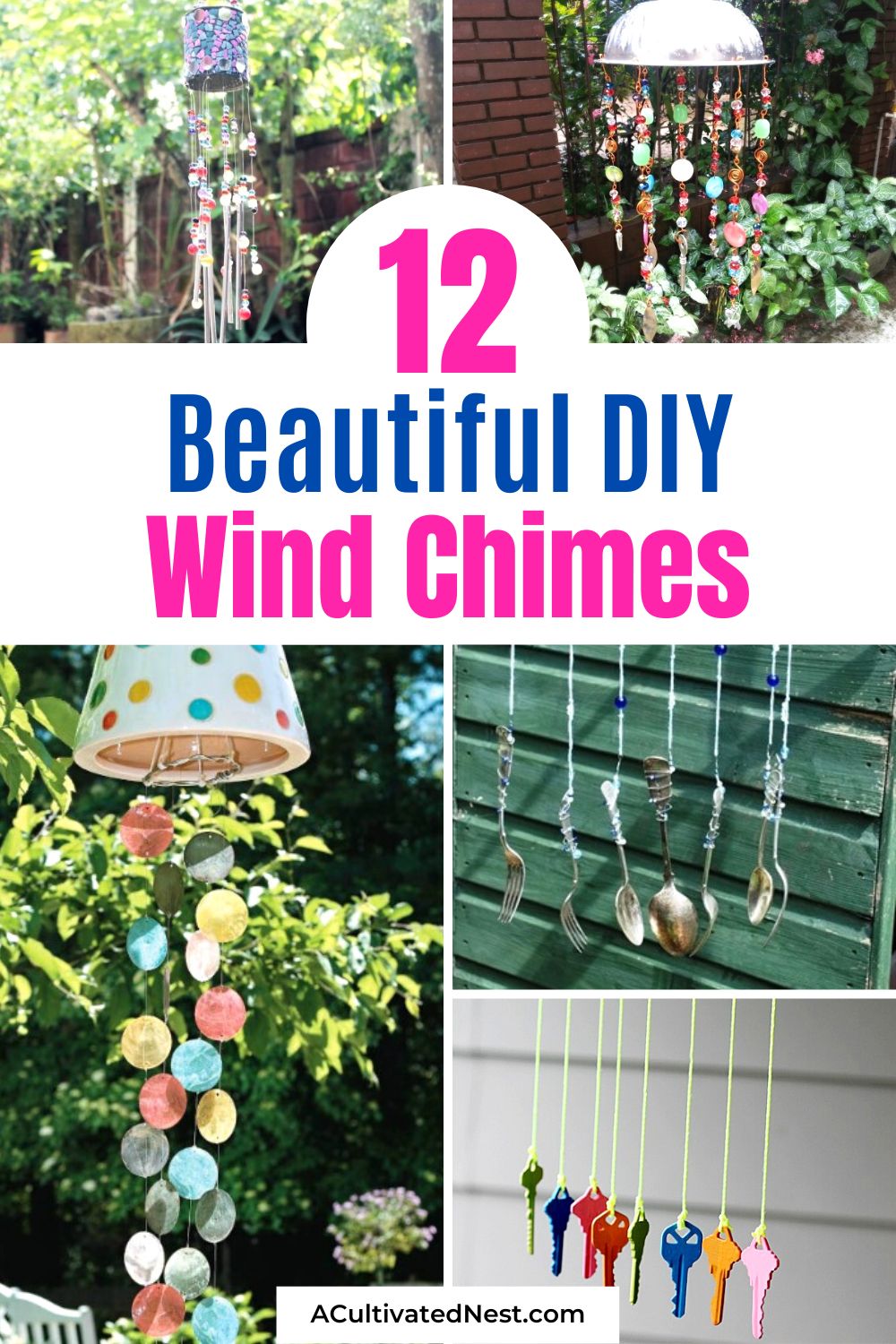 12 Great DIY Wind Chime Ideas- Unleash your creativity and craft stunning DIY wind chimes at home! Explore these imaginative DIY ideas that combine art and melody in perfect harmony. | #windChimes #crafts #OutdoorDecor #diyProjects #ACultivatedNest