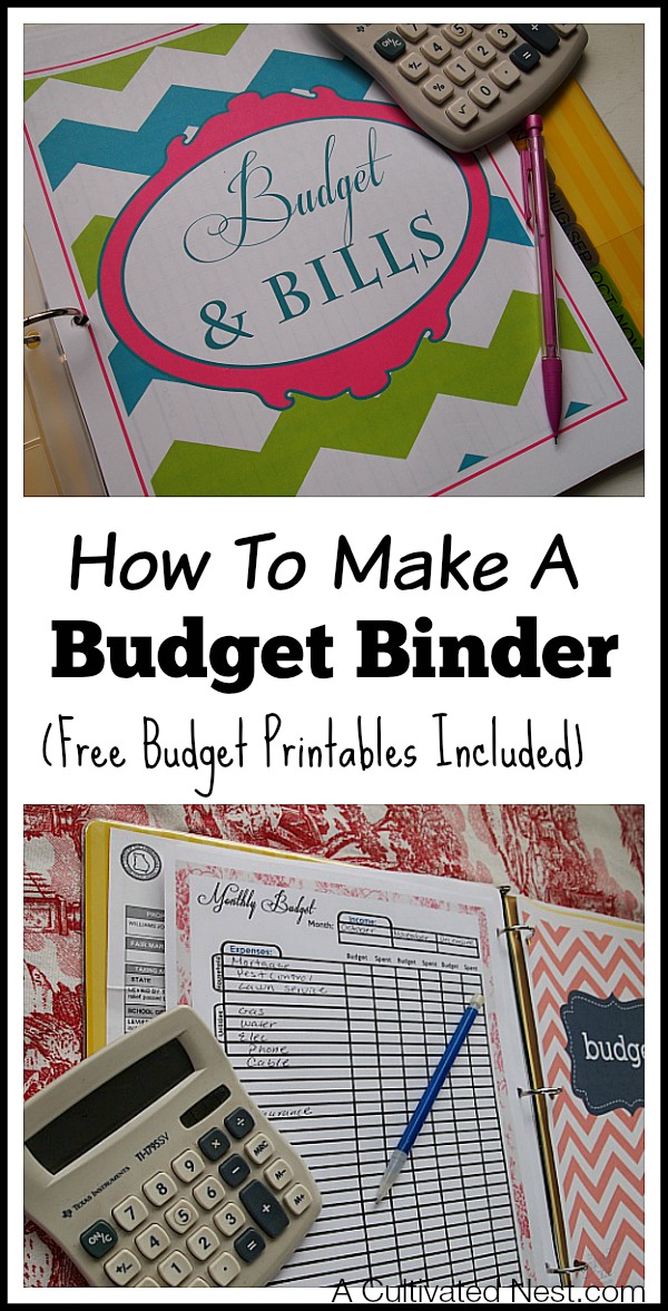 budget binder tab ideas