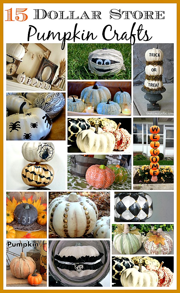 16 Dollar Store Pumpkin Crafts - Foam pumpkins from the dollar store are the perfect fall accessory to makeover on a budget! pumpkin crafts, Dollar Store Crafts, DIY fall home decor projects