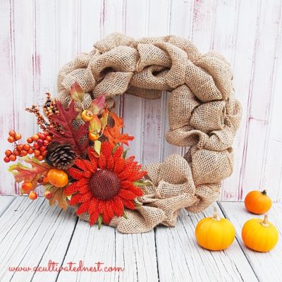 DIY fall burlap wreath