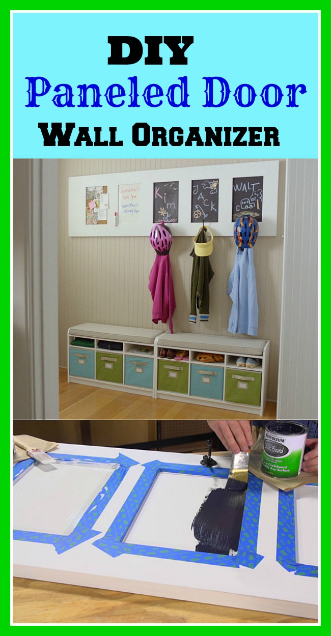 diy paneled door wall organizer from Home Depot