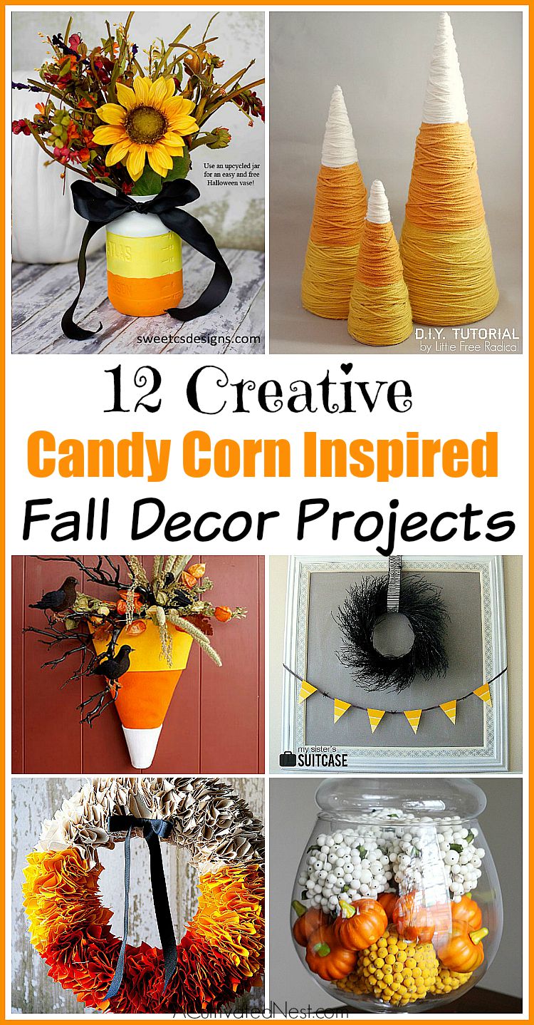 12 Candy Corn Inspired Fall Decorating Projects