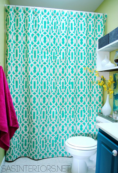 DIY Stenciled Shower Curtain
