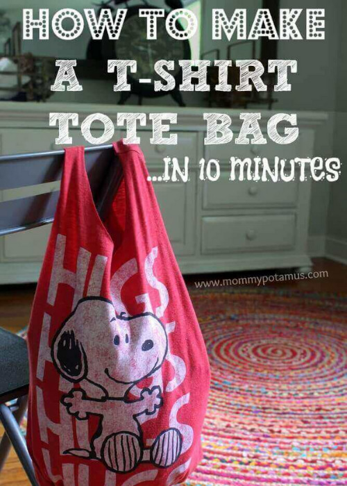 15 Ways to Upcycle and Restyle T-Shirts- If you have some old shirts you love but don't wear anymore, give them a second life with these fun ways to upcycle and restyle T-shirts! | repurpose shirts, DIY projects using shirts, dog toy made out of a shirt, shirt rag rug, shirt restyle ideas #DIY #upcycling #restyleTShirts #repurposing #ACultivatedNest