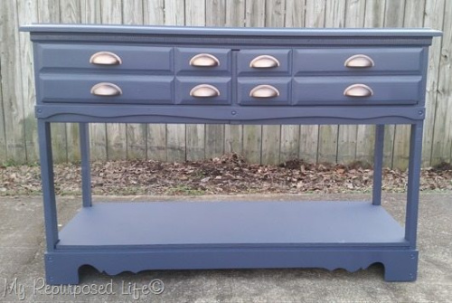 Hall Table Dresser Upcycle DIY- If you have an old dresser, it could be turned into something new, useful, and beautiful! For inspiration, check out these 12 clever ways to repurpose an old dresser! | DIY furniture makeover, upcycle a dresser, #repurpose #upcycle #furniture #DIYProject #ACultivatedNest