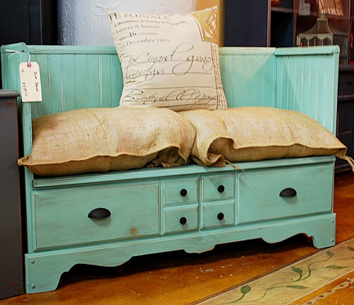 Repurposed Dresser To Bench- If you have an old dresser, it could be turned into something new, useful, and beautiful! For inspiration, check out these 12 clever ways to repurpose an old dresser! | DIY furniture makeover, upcycle a dresser, #repurpose #upcycle #furniture #DIYProject #ACultivatedNest