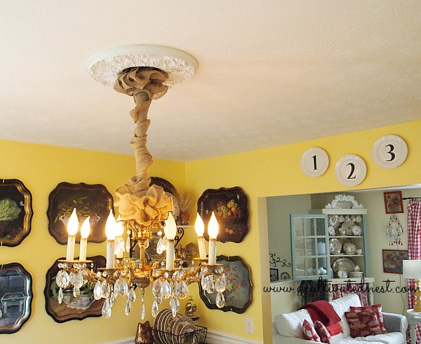 Burlap chandelier deals