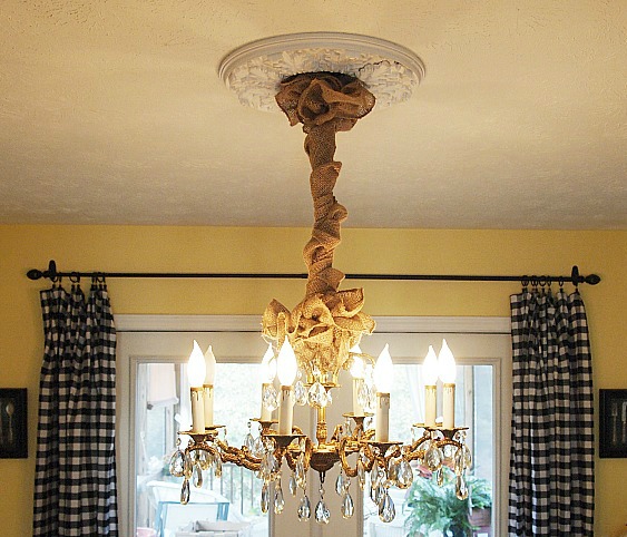 Natural Burlap Chandelier Chain Cord Cover — urbanest