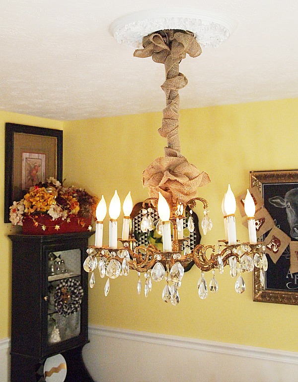 Linen Eggshell Chandelier & Lamp Chain Cord Cover 48