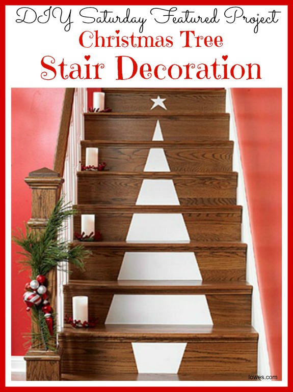 Add holiday cheer to an unexpected place this season with this easy to do Christmas Tree Stair Decoration