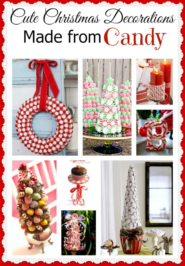 Clever Christmas decorations made from candy. This is a great activity to do with the kids too!