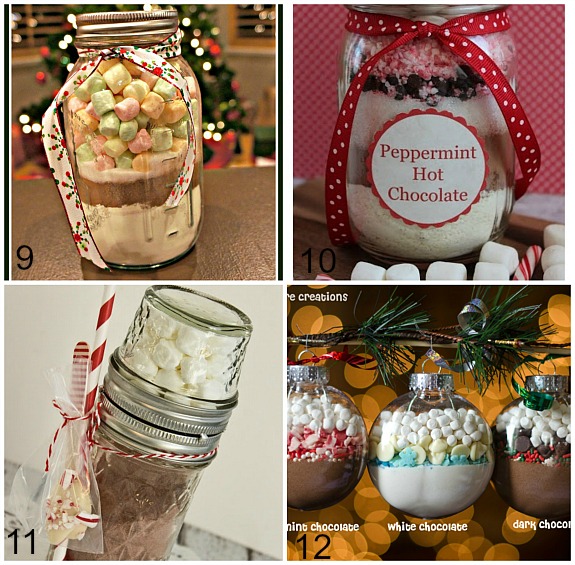 Homemade Hot Cocoa Christmas Food Gifts- Homemade gifts don't just have to be DIY crafts! This year, give the gift of a delicious treat with these homemade edible Christmas gifts! | diy gift, handmade gift, homemade gift ideas, desserts, recipes, #Christmas #foodGift #ACultivatedNest