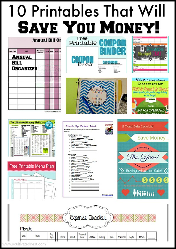 10 Free Printables to Save You Money + 10 More- A Cultivated Nest - These 15 free printables will save you money and keep your financial life organized. They're a must for any budget binder! | #ACultivatedNest