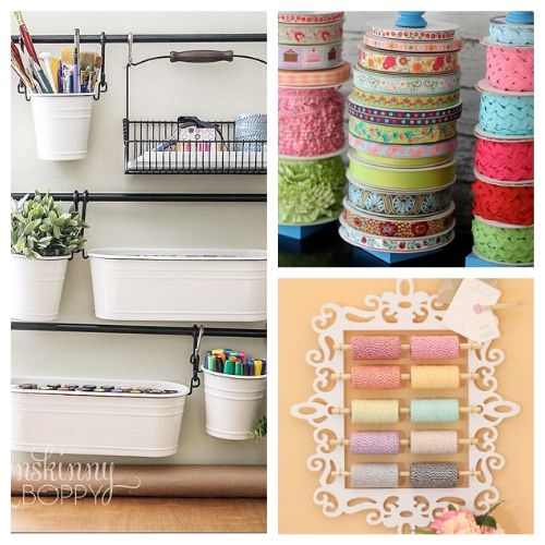 Cute Craft Organization Ideas - If your craft supplies are a disorganized mess, you need these cute craft organization ideas! They'll get your craft room organized with ease! | #organization #organizing #organize #craftRoom #ACultivatedNest
