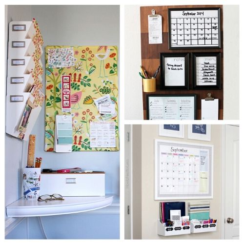 Awesome Ideas for DIY Family Command Centers- If you want a one-stop area to keep your family organized, you need to check out these DIY family command centers! There are ideas for every kind of space! | #organizingTips #homeOrganization #organize #organization #ACultivatedNest