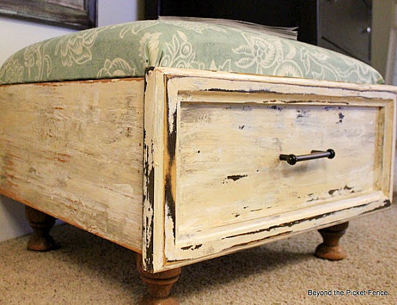 ottoman made from a drawer by Beyond the Picket Fence