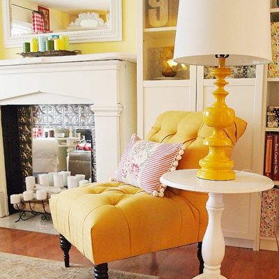 French yellow accent chair