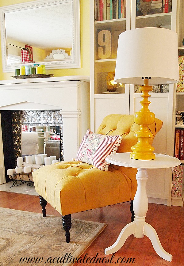 Yellow upholstered online chair