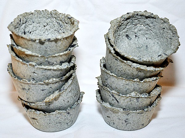 10 Clever Seed Starter Ideas- DIY Paper Pulp Seed Cups- Start your seeds the frugal way with these 10 DIY upcycled seed starting containers! So many inexpensive everyday items can make great seed starters! | DIY seed starting container hacks, how to start seeds, frugal gardening, save money on gardening, gardening tips, upcycled seed starting containers, gardening hacks #gardening #seedStarting #ACultivatedNest