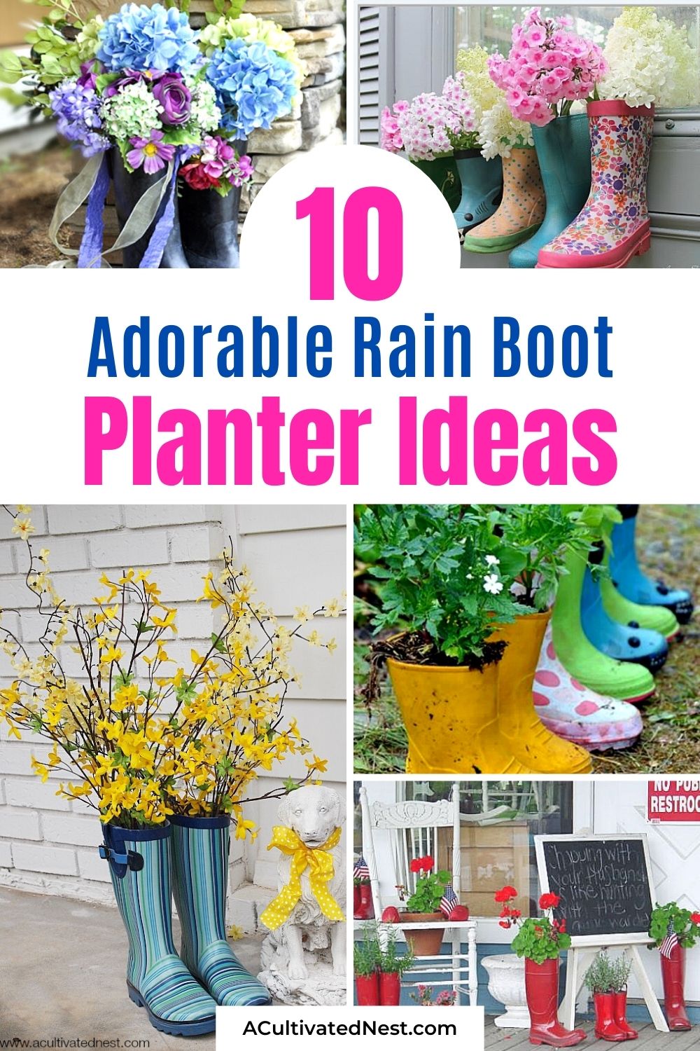 10 Adorable Rain Boot Planter Ideas 