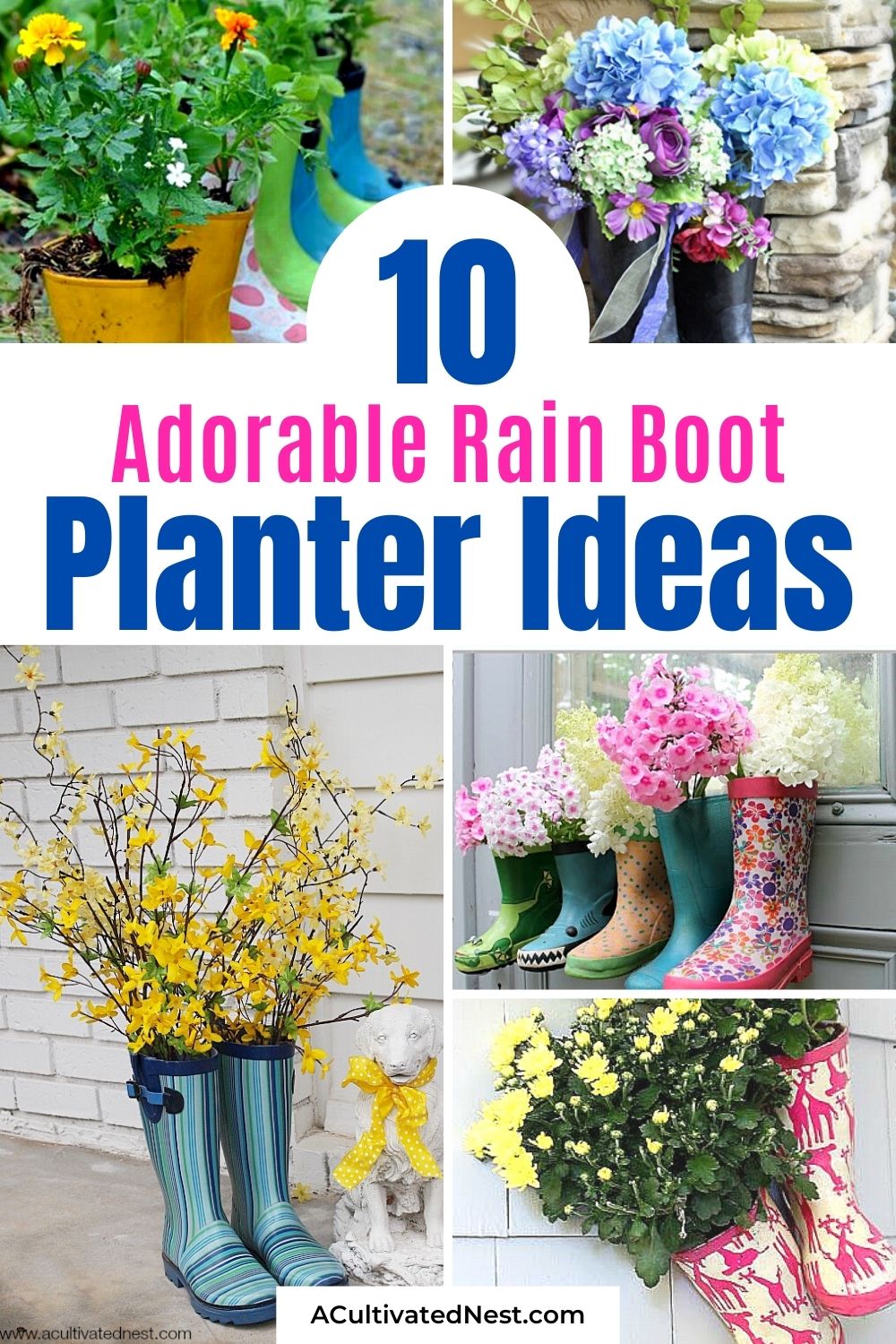 rubber boots planter makeover - Re-Fabbed