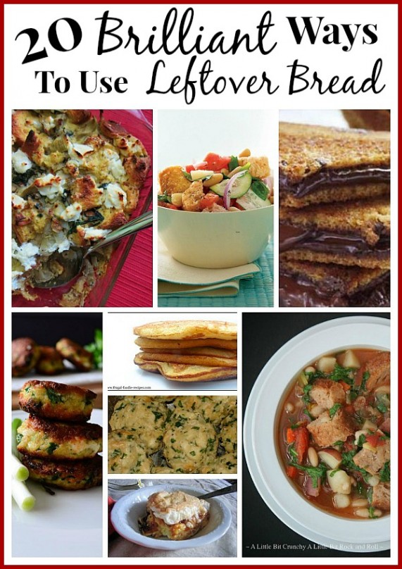 20 Brilliant Ways To Use Leftover Bread- If you have some leftover bread, here are some great recipes to use it up! Days old bread makes a great ingredient in stuffing, casseroles, puddings, and more! | what to do with old bread, #bread #recipeIdeas #frugalLiving #frugalRecipes #ACultivatedNest