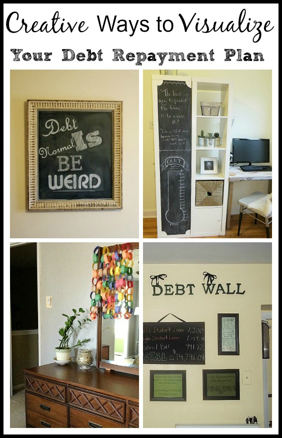 Creative Ways To Visualize Your Debt Repayment- These creative ways to visualize your debt repayment will keep you motivated towards your goal of financial freedom. Take a look to get inspired! | #debt #debtPayoff #frugalLiving #payingOffDebt #ACultivatedNest