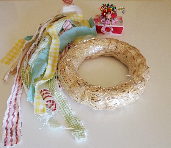 DIY Fabric Wrapped Spring Wreath - A Cultivated Nest