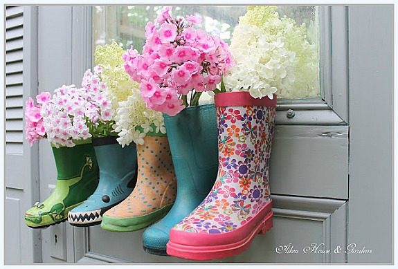 rubber boots with flowers