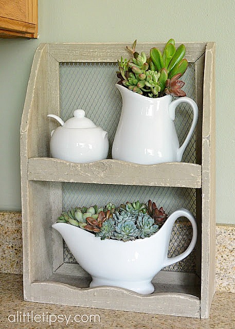 11 Beautiful Succulent Container Ideas- If you want to decorate with plants, but want something easy to maintain, then you need to use succulents! For some great inspiration, check out these pretty ways to decorate with succulents! It's easy to make a beautiful succulent garden! | succulent container ideas #succulents #homeDecor #housePlants #indoorGardening #ACultivatedNest