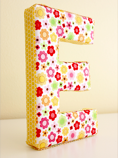 fabric covered letter