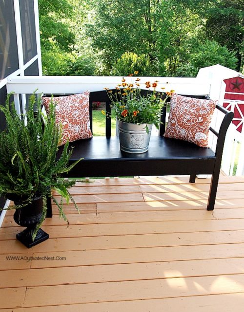 Painted Bench Makeover For The Deck - A Cultivated Nest