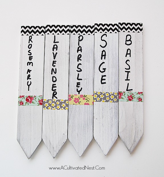 DIY Washi Tape Herb Markers