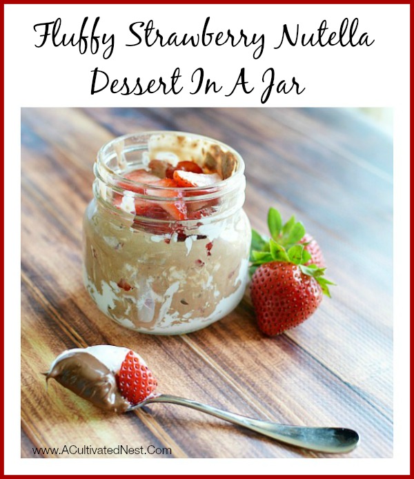 Fluffy Strawberry Nutella Dessert In A Jar