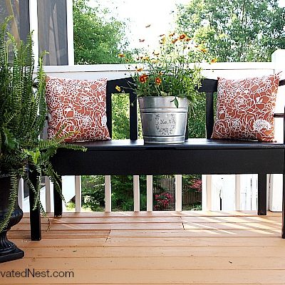 Painted bench makeover - the after